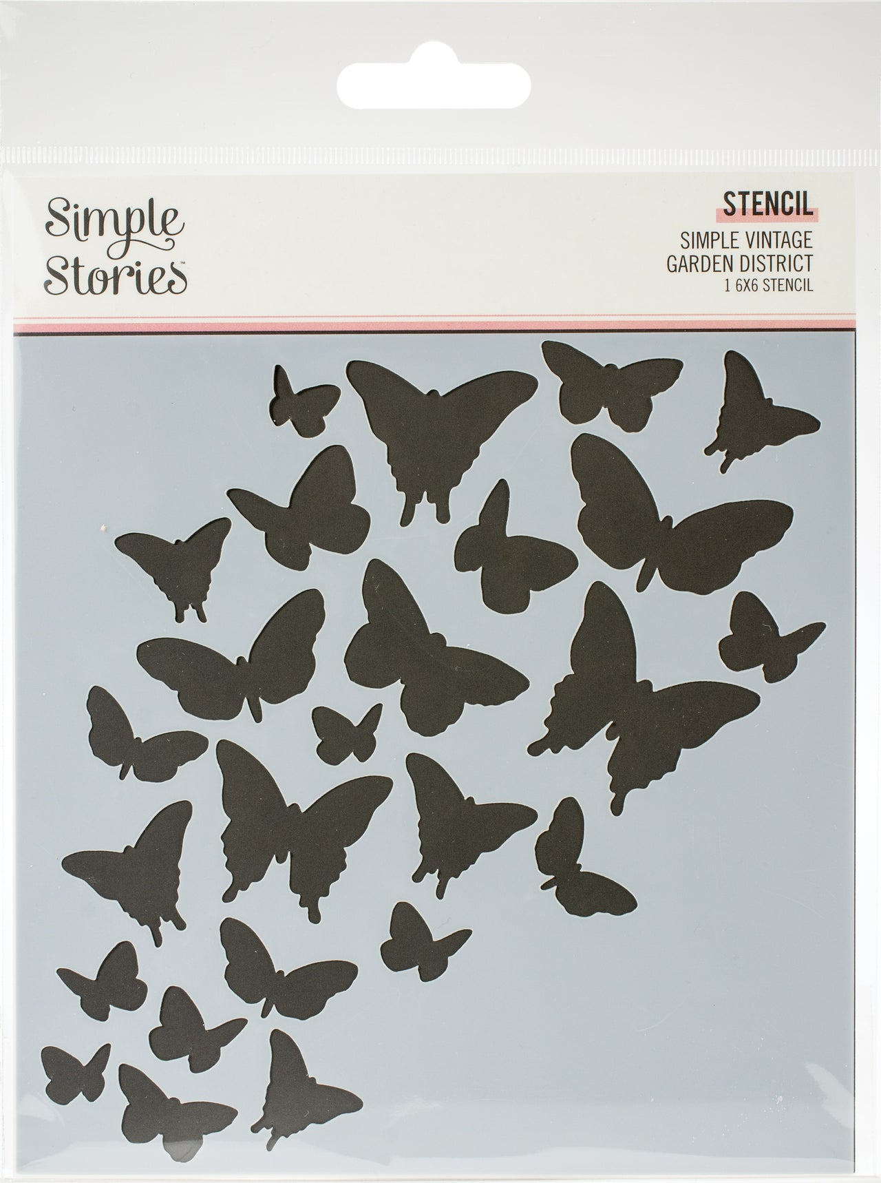 Simple Stories Simple Vintage Garden District Stencil 6"X6" - Beautiful Butterflies
