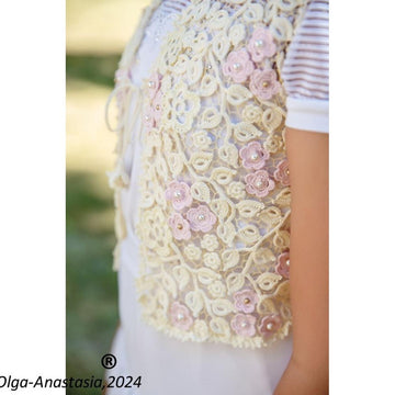 Sleeveless jacket Irish lace crochet