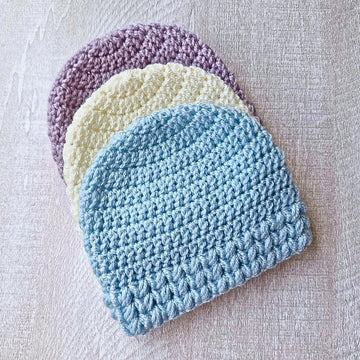Puff V Stitch Baby Hat