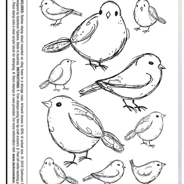 Darkroom Door Cling Stamps 7"X5" - Garden Birds