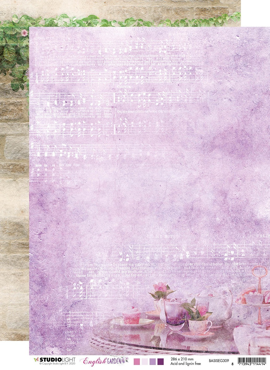 Studio Light English Garden Double-Sided Cardstock A4 10/Pkg - NR. 309