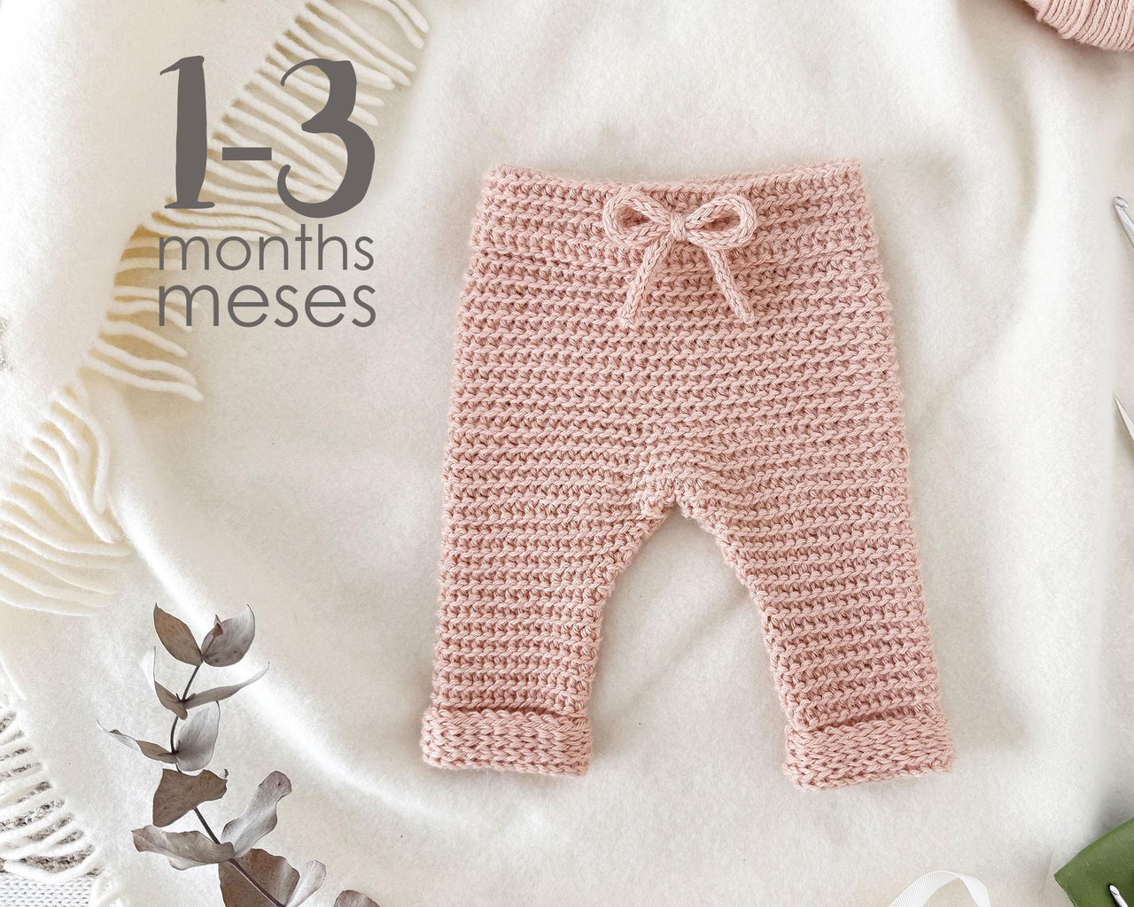1-3 months - CUDDLES Crochet Pants