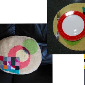 Modern Art Oval Pillow or Placemat