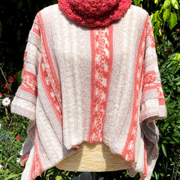 Mock Fair-Isle Poncho & Textured Cowl