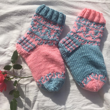 Toddler Lovely Blue in Pink Sock