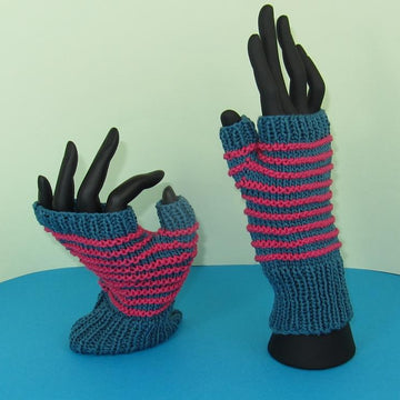 Stripe Pattern Fingerless Gloves