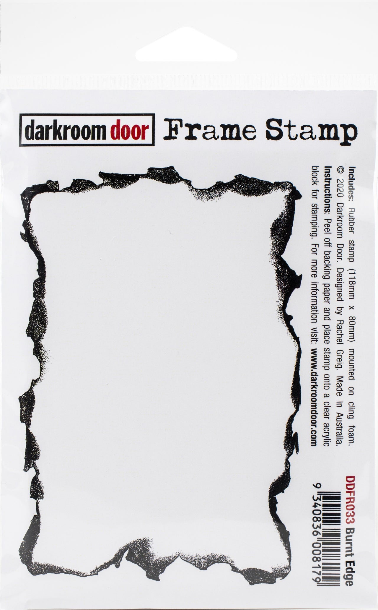 Darkroom Door Frame Cling Stamp 4.6"X3" - Burnt Edge