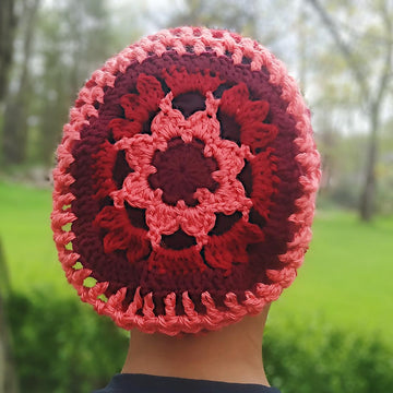 Flower Motif Slouchy Hat