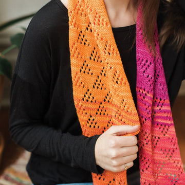 Talinum Lace Cowl in SweetGeorgia Party of Five Gradient Mini-Skein Sets - Downloadable PDF