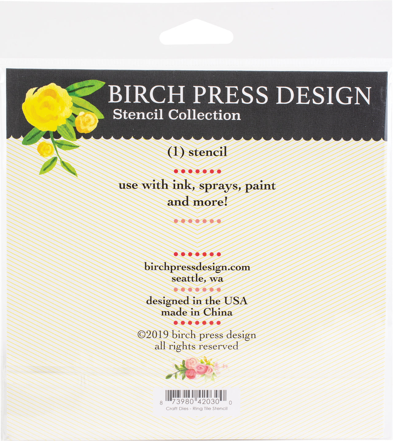 Memory Box Birch Press Designs Stencil 6"X6" - Ring Tile