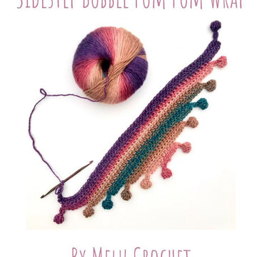 Sidestep Bobble Pom Pom Wrap US terminology  by Melu Crochet