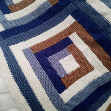 Tunisian Log Cabin Blanket