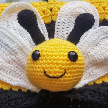 3in1 Happy Bee Folding Baby Blanket Toy Lovey