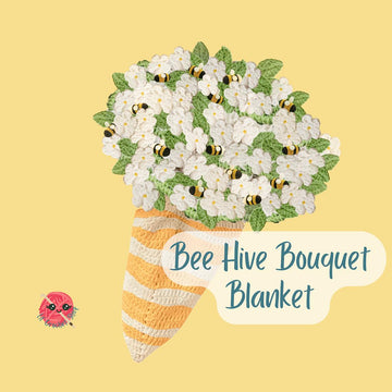 Bee Hive Flower Bouquet Crochet Blanket
