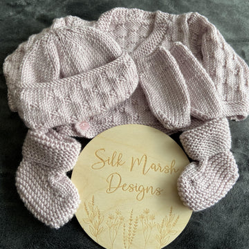 Wren Baby Set Knitting Pattern Premature-12 months approx