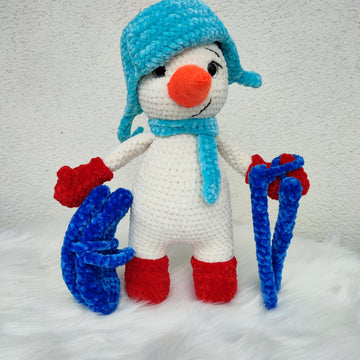 Snowman skiing PDF Crochet Pattern