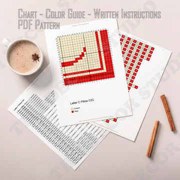 Letter C Name Pillow Cover CROCHET PATTERN