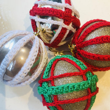 Tartan and stripe Christmas bauble