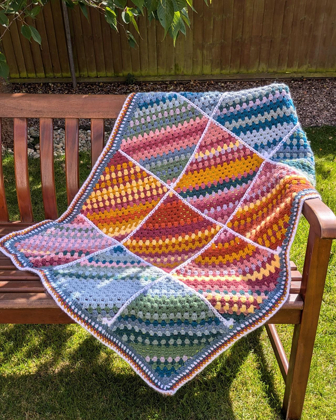 Rainbow Stripes Temperature Blanket