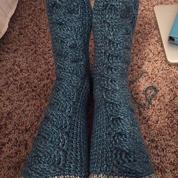 Big Bold Cabled Slipper Socks & Footies (Adult)