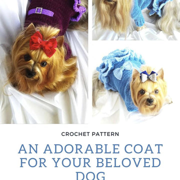 Crochet Dog Dress Pattern for Small Dogs DIY - Pet Clothes Crochet Pattern for Yorkie, Shih Tzu, Pomeranian - Dog Sweater Pattern - PDF File