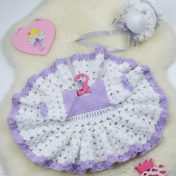 Crochet Pattern baby dress and hat UK & USA Terms #15