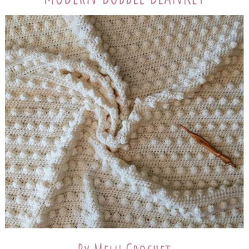 Easy and Quick Modern Bobble Blanket pattern by Melu Crochet