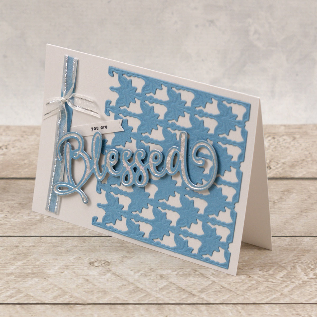 Artdeco Creations Delightful Sentiments Cut, Foil & Emboss Dies - Blessed 4.7"X1.7"