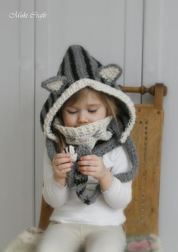 Misty cat hood and cowl set
