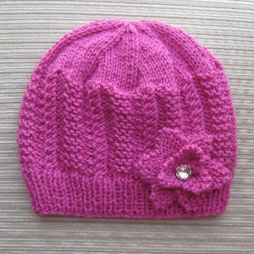 Hot Rose Hat with Garter Panels for a Lady