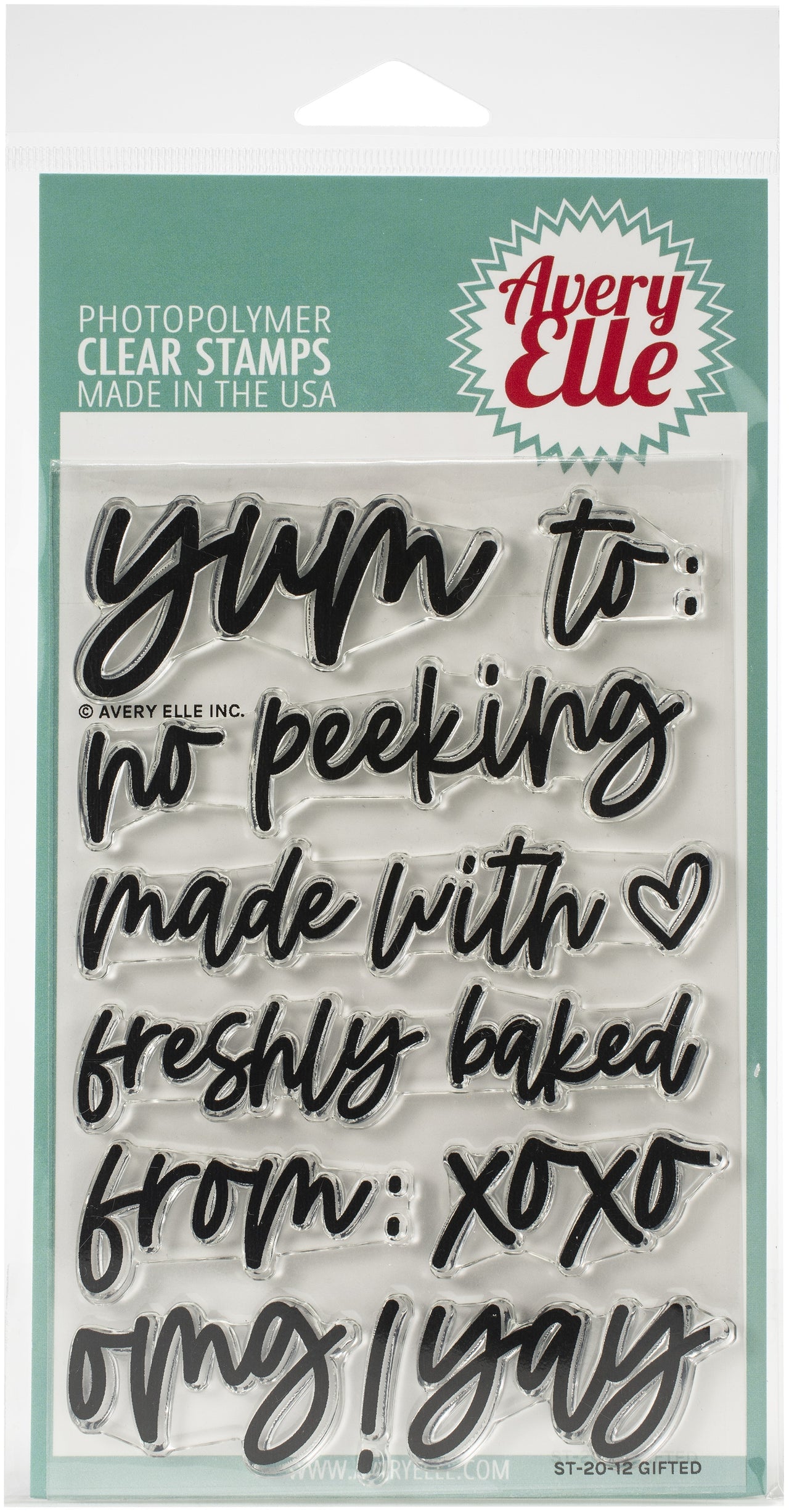 Avery Elle Clear Stamp Set 4"X6" - Gifted