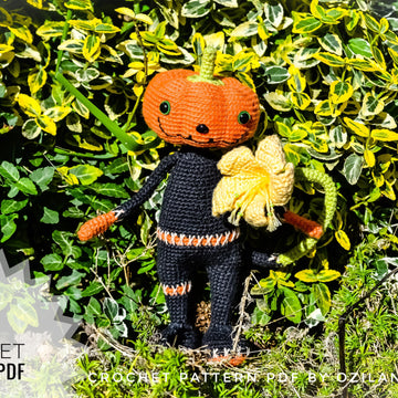 Mr Pumpkin amigurumi doll