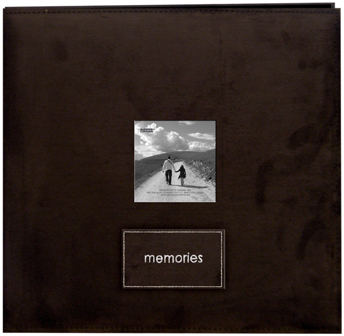 Pioneer Embroidered Faux Suede Post Bound Album 12"X12" - Dark Brown