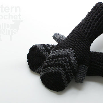 Fair Isle Crochet Chevron Mittens (2016004)