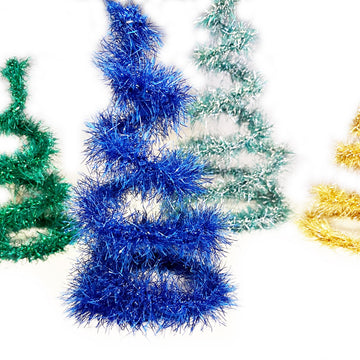 Crochet Christmas Tree Pattern - Mini Tinsel Trees, Tabletop Xmas Decor, Easy Beginner Pattern