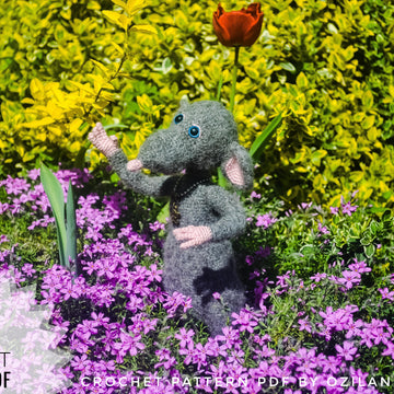 Crochet Pattern Macaroni the rat aninal Amigurumi toy