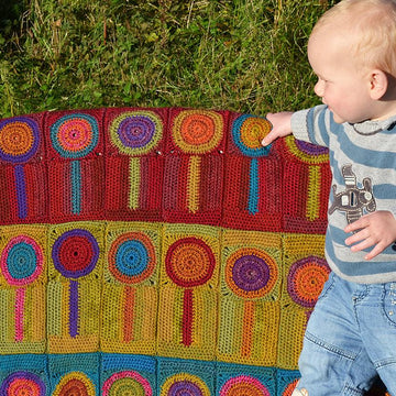 Lollipops Trees Crochet Blanket