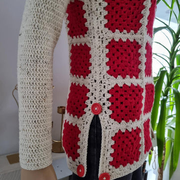 Sweater with granny squares