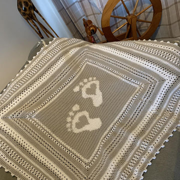 Footprint Baby Blanket