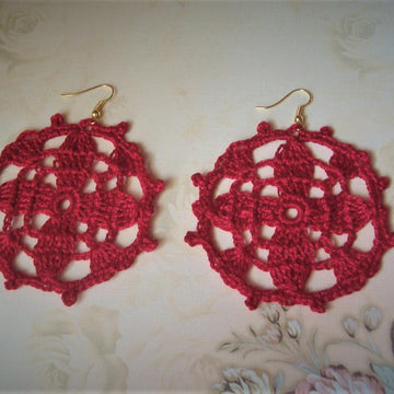Crochet 4-petals Dangler Earring Pattern