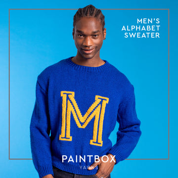 Men's Alphabet Sweater - Free Jumper Knitting Pattern for Men in Paintbox Yarns Simply Aran