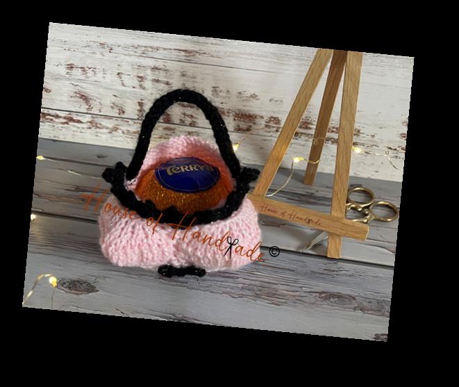Basque Handbag Chocolate Orange Cover Knitting Pattern