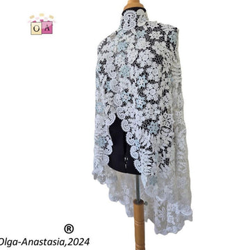 Lace wedding cape with scarf