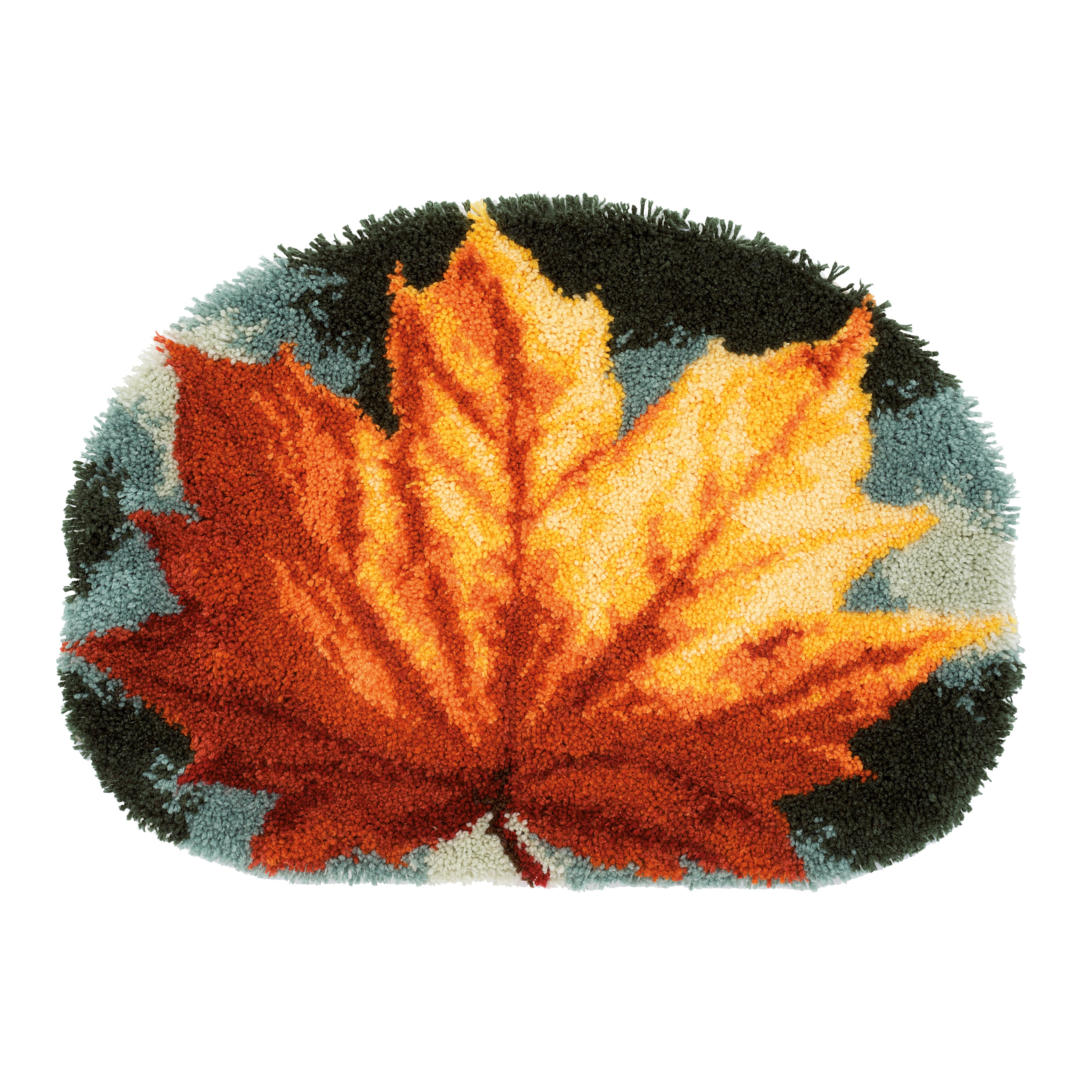 Vervaco Autumn Leaf Shaped Latch Hook Rug Kit