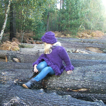 "Woodland Blueberry" Child Adult Sweater with Brimmed Hat