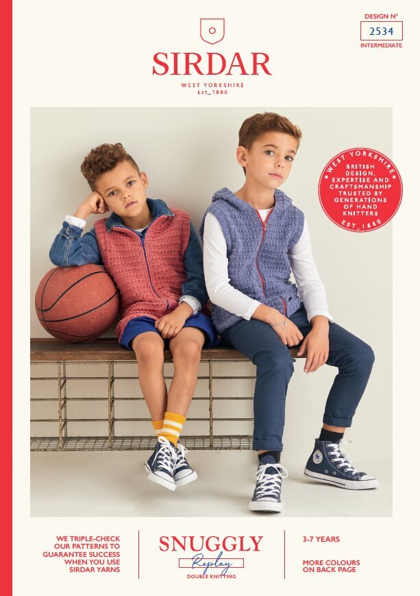 Children's Hooded Gilet & Gilet  in Sirdar Snuggly Replay DK - 2534 - Leaflet