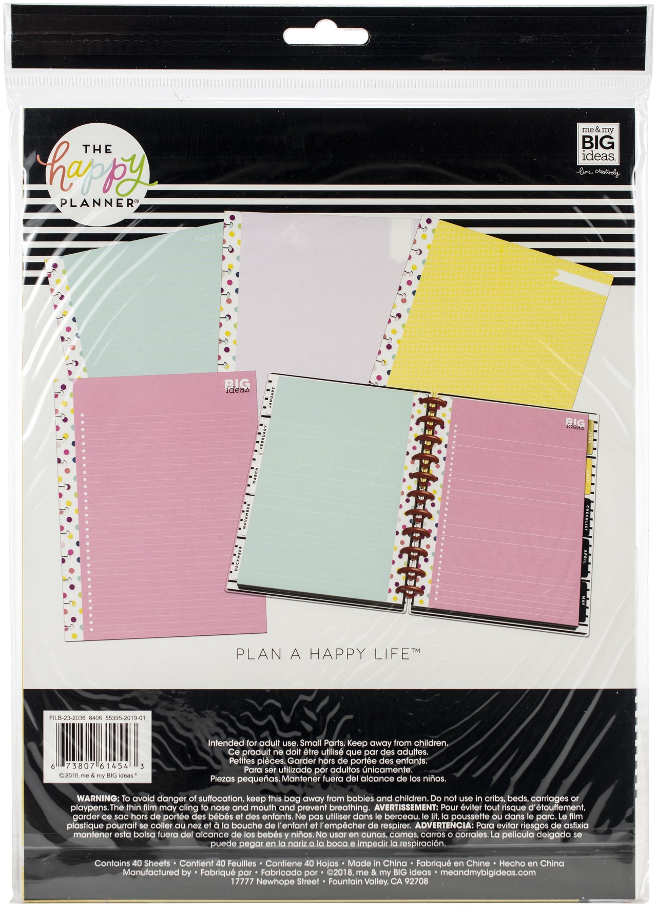 Happy Planner Big Full Sheet Fill Paper 40/Pkg - Big Ideas, Teacher