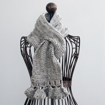 Keyhole Scarf and Flower Beanie