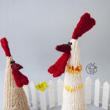 Two Easter Waldorf Roosters