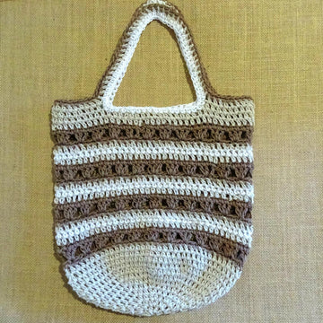 Crochet  Cotton Linen Tote Bag
